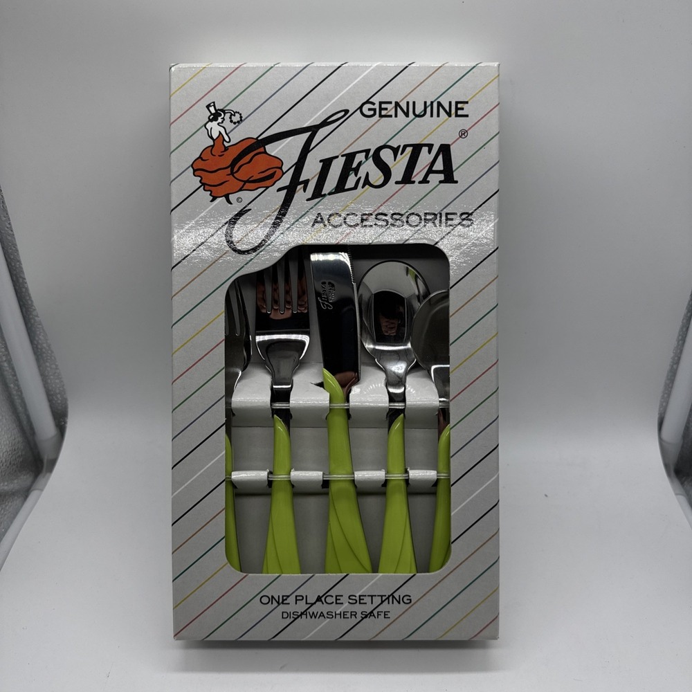 Fiesta Ware Genuine Licensed Accessory Chartreuse Silverware Utensil Set 5pc NIB